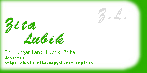 zita lubik business card